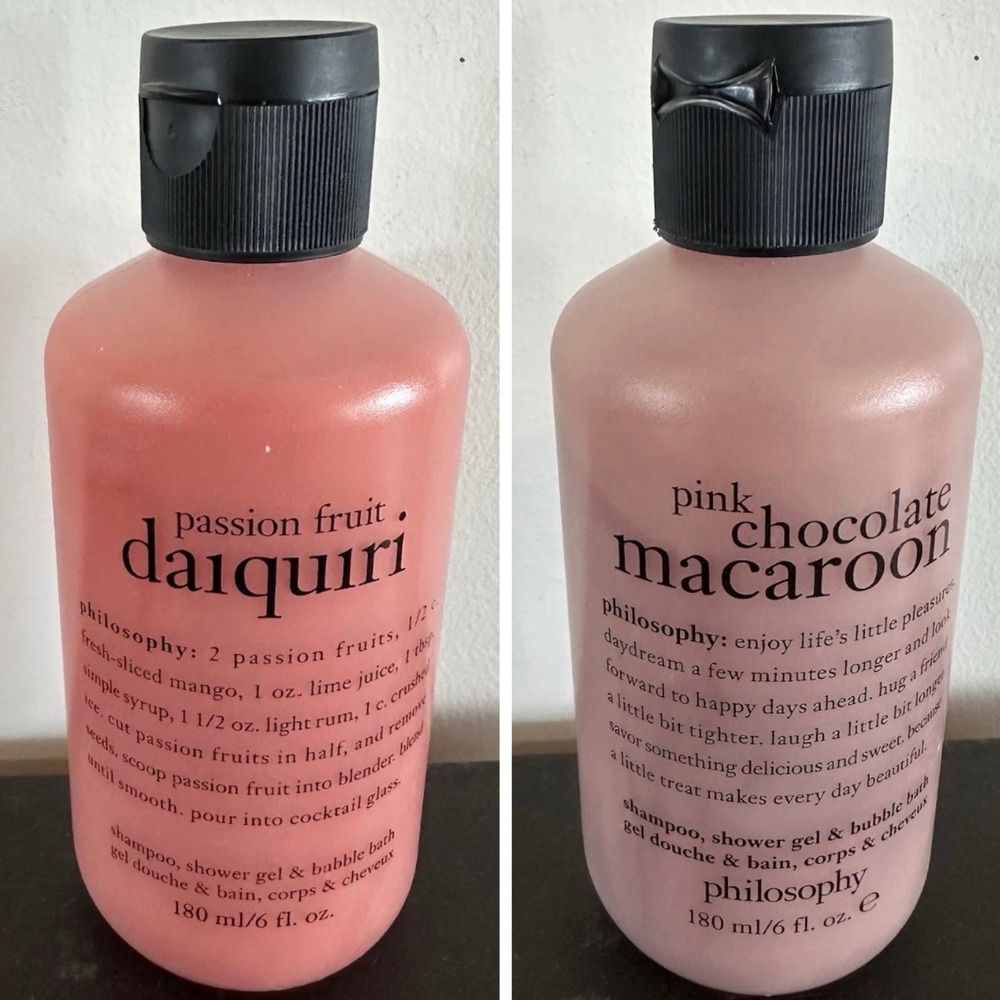 NEW Set 2 Philosophy Passion Fruit Daiquiri Pink Chocolate Macaroon Shower Gel
